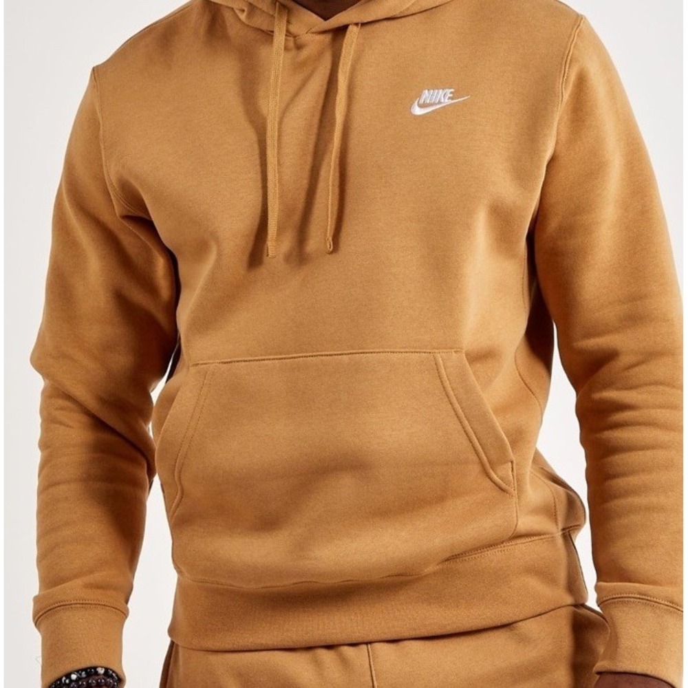 Nike Men's Size L Club Pullover‎ Hoodie BV2654 224 Flax brown New!